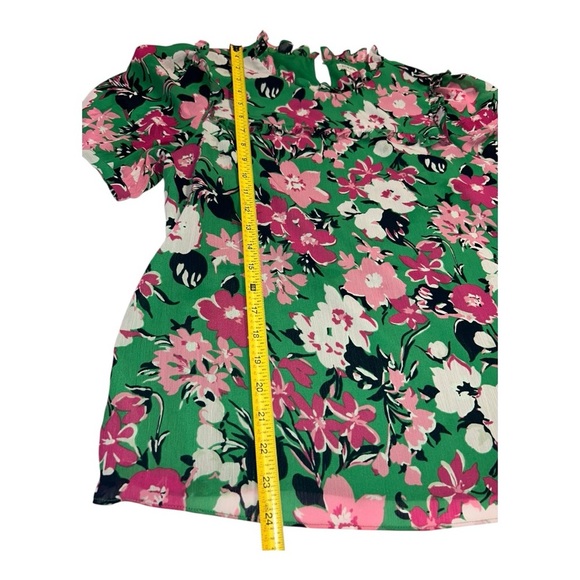 J. CREW Green Floral Women’s blouse size M - Picture 6 of 11